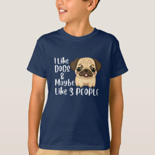 T-shirt j'aime les chiens et peut-être 3 personnes (2)