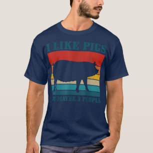 T-shirt J'Aime Les Chiens Et Peut-Être 3 Personnes Amusant
