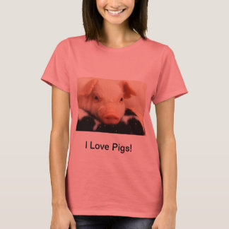 T-shirt J'Aime Les Cochons ! Cochon de porc adorable face 