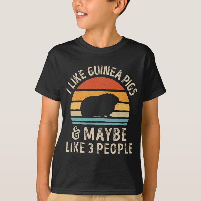 T-shirt J'aime les cochons de Guinée et peut-être 3 person (Devant)