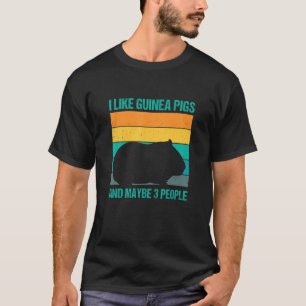 T-shirt J'Aime Les Cochons De Guinée Et Peut-Être Trois Pe