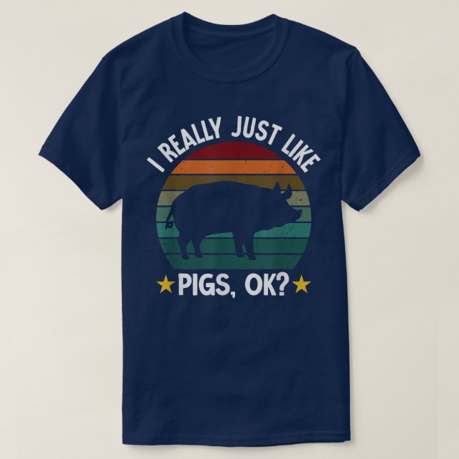 T-shirt J'Aime Les Cochons Drôle Agricole Cochon 2785 (Design devant)