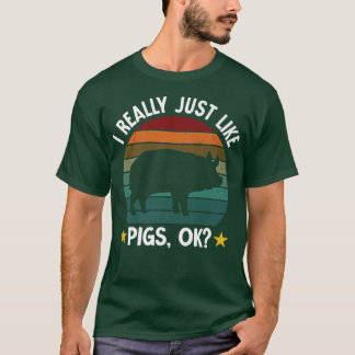 T-shirt J'Aime Les Cochons Drôle Agricole Cochon Premium