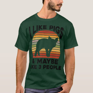 T-shirt J'Aime Les Cochons Et Peut-Être 3 Personnes Cochon
