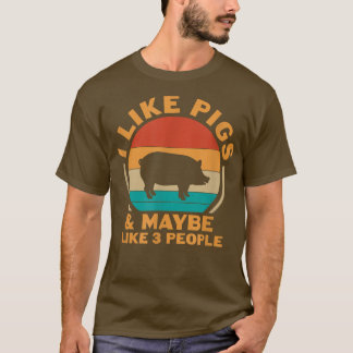 T-shirt J'Aime Les Cochons Et Peut-Être 3 Personnes Cochon