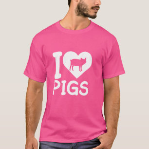 T-shirt J'Aime Les Coeurs Coeur Coeur Coeur Piggy Piglet C