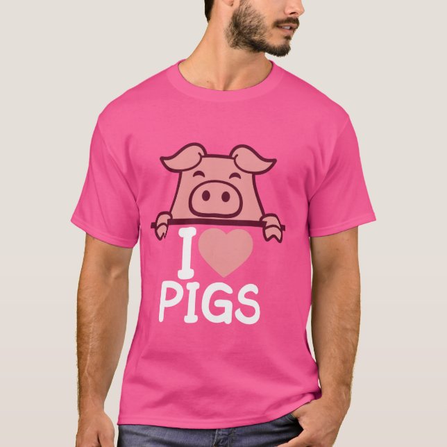 T-shirt J'Aime Les Coeurs Coeur Coeur Coeur Piggy Piglet C (Devant)