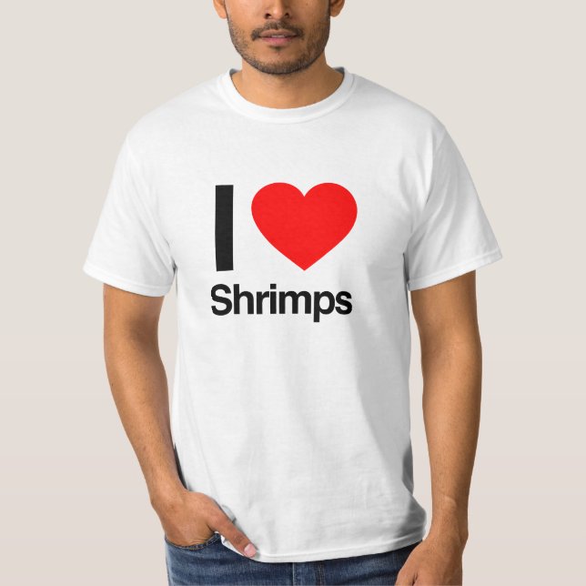 T-shirt j'aime les crevettes (Devant)