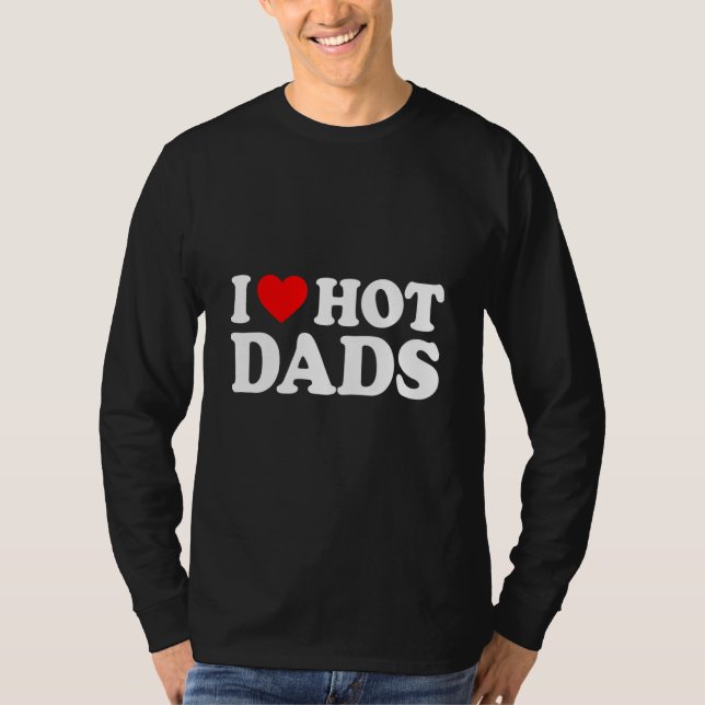 T-shirt J'Aime Les Dads Chauds J'Aime Les Dads Chauds Coeu (Devant)