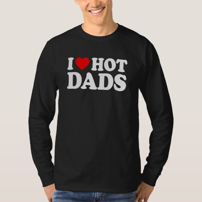 T-shirt J'Aime Les Dads Chauds J'Aime Les Dads Chauds Coeu (Devant)