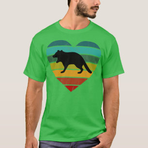 T-shirt J'aime les diables de Tasmanie Coeur rétro