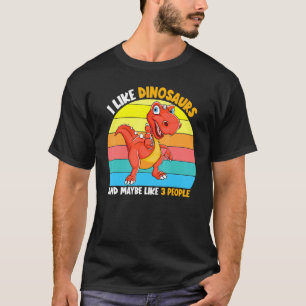 T-shirt J'Aime Les Dinosaures Et Peut-Être Aussi 3 Personn