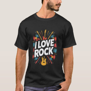 T-shirt J'aime les disques vinyles de guitare de musique r