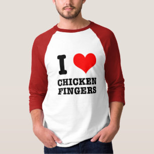 T-SHIRT J'AIME LES DOIGTS DE POULET DU COEUR