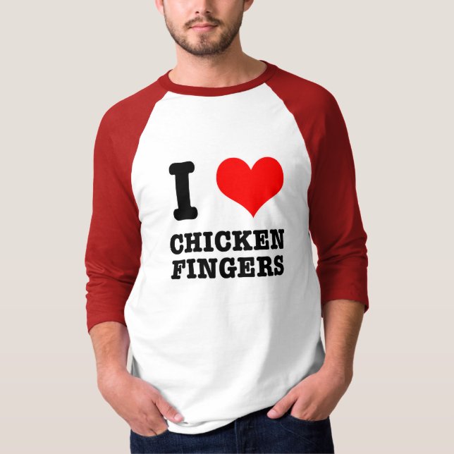 T-SHIRT J'AIME LES DOIGTS DE POULET DU COEUR (Devant)
