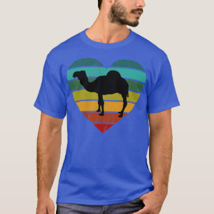 T-shirt J'Aime Les Dromedaires Et Les Camels Coeur Rétro