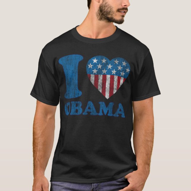 T-shirt j'aime les étoiles classiques d'Obama - chemise de (Devant)