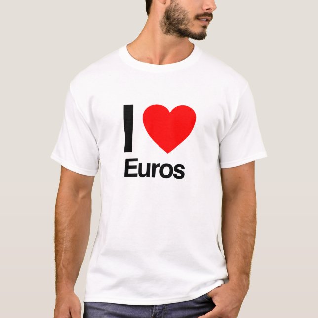 T-shirt j'aime les euros (Devant)