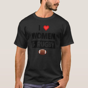 T-shirt J'Aime Les Femmes Et Le Rugby Joueur De Ball Gear