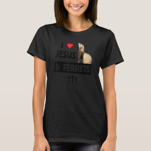 T-shirt J'Aime Les Ferrets Et Jésus La Croix Chrétienne An