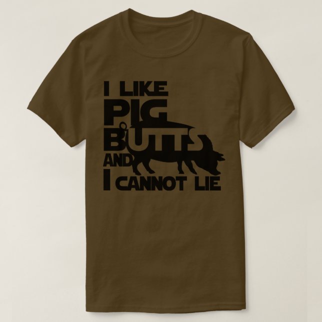 T-shirt J'aime les fesses de porc (Design devant)
