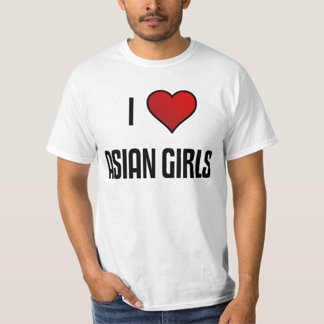 T-shirt J'aime les filles asiatiques (Devant)