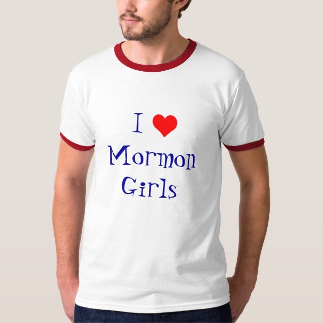 T-shirt J'aime les filles mormones (Devant)