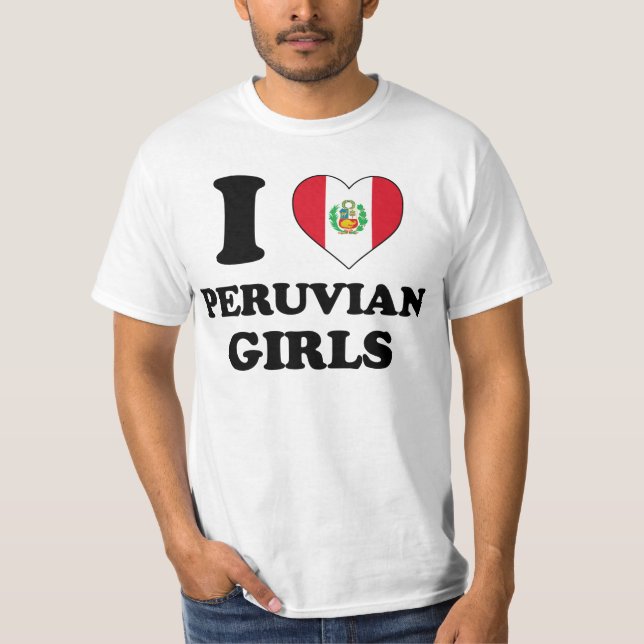 T-shirt J'aime les filles péruviennes (Devant)