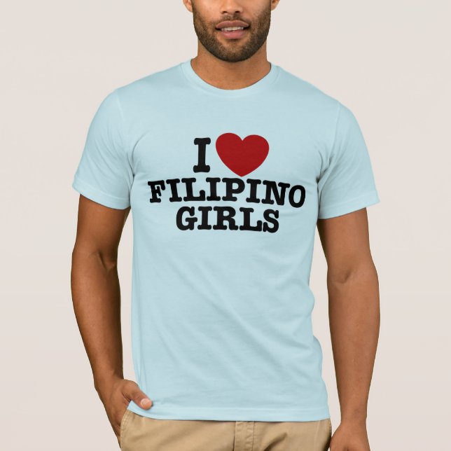 T-shirt J'aime les filles philippines (Devant)