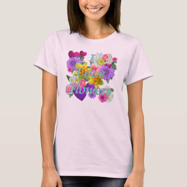 T-SHIRT J'AIME LES FLEURS (Devant)