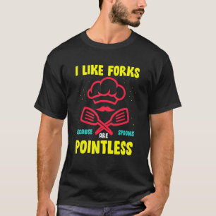 T-shirt J'Aime Les Fourches Parce Que Les Cuillères Sont S