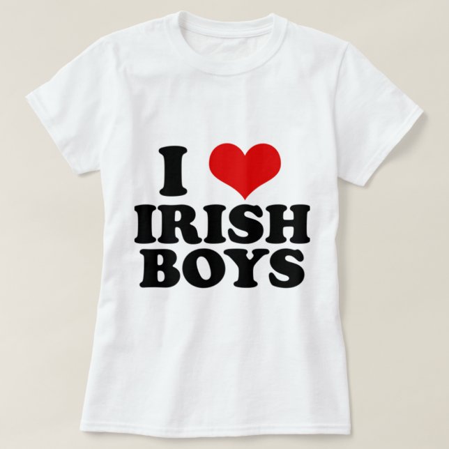 T-shirt j'aime les garçons irlandais (Design devant)