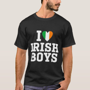 T-shirt J'aime les garçons irlandais Drapeau de l'Irlande