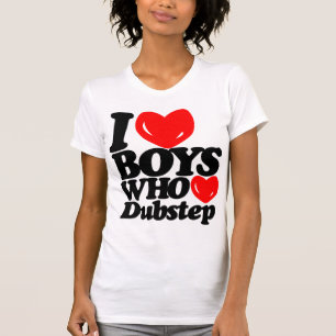 T-shirt J'aime les garçons qui aiment Dubstep (noir/rouge)