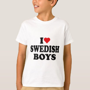 T-shirt J'aime les garçons suédois J'adore les garçons sué