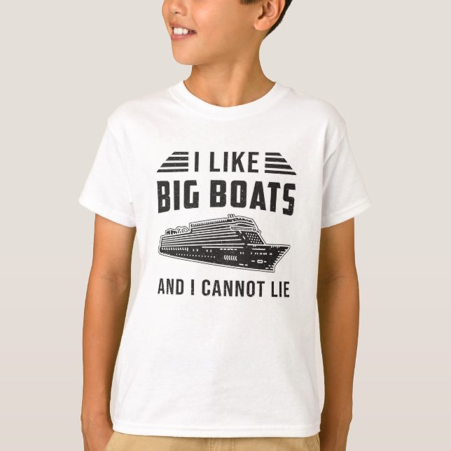 T-shirt J'Aime Les Gros Bateaux Bateaux De Croisière Batea (Devant)