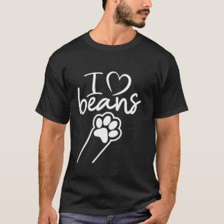 T-shirt J'aime les haricots adorable chat chien patte amou