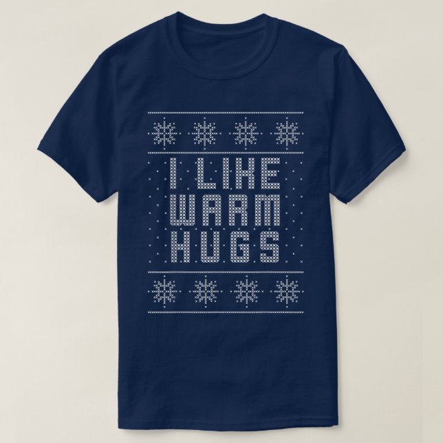 T-shirt J'Aime Les Hugs Chauds Chaud Chandail De Noël, Gi  (Design devant)