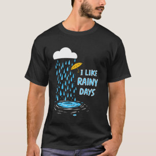 T-shirt J'aime les jours de pluie Météo Parapluie Nuage de