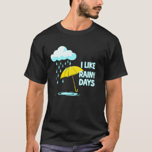 T-shirt J'aime les jours de pluie Météo Parapluie Pluie Nu