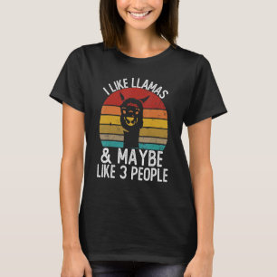 T-shirt J'aime les lamas et peut-être 3 personnes les chem