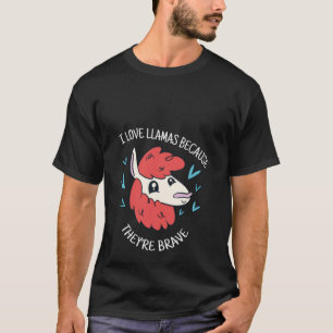 T-shirt J'aime les lamas parce qu'elles sont braves mignon