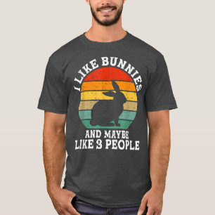 T-shirt J'Aime Les Lapins Et Peut-Être 3 Personnes Drôle R