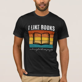 T-shirt J'aime les livres et peut-être trois personnes Ret