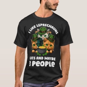 T-shirt J'aime les lutins les chats et peut-être 3 personn