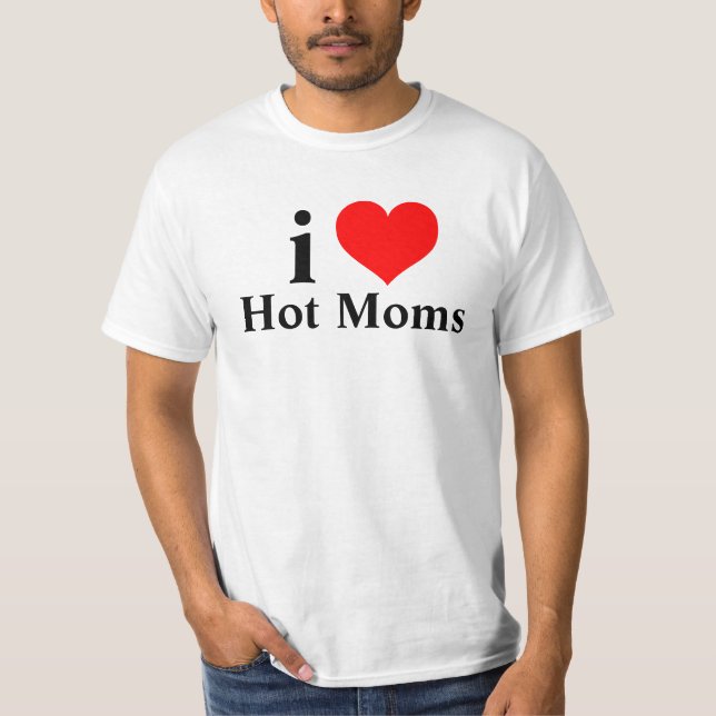 T-shirt j'aime les mamans chaudes (Devant)