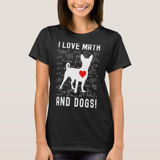 T-shirt J'Aime Les Maths Et Chiens Math Chien Math Enseign (Devant)