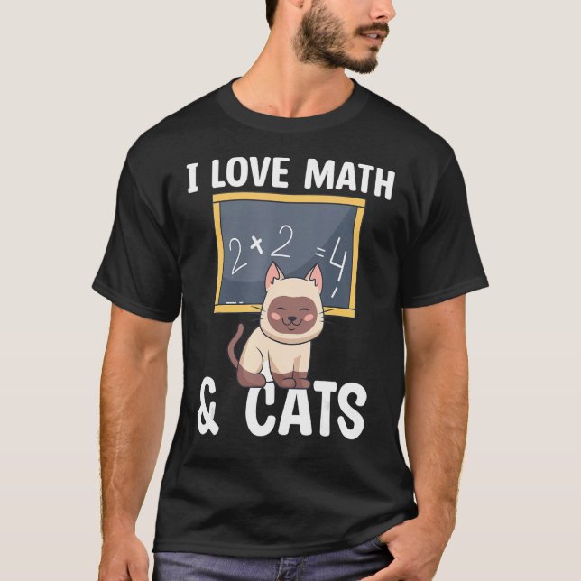 T-shirt J'Aime Les Maths Et Les Chats (Devant)