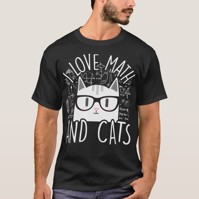 T-shirt J'Aime Les Maths Et Les Chats Cute Kitty Chat Feli (Devant)