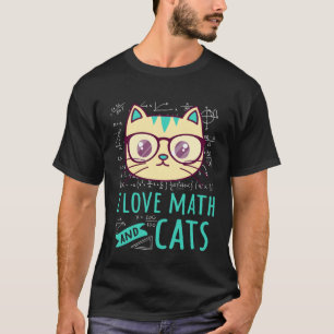 T-shirt J'Aime Les Maths Et Les Chats Félins Tigrés Mathém